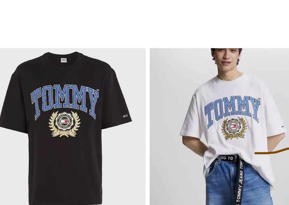 Tommy Jeans 桂冠徽章大字母 短袖上衣 短T