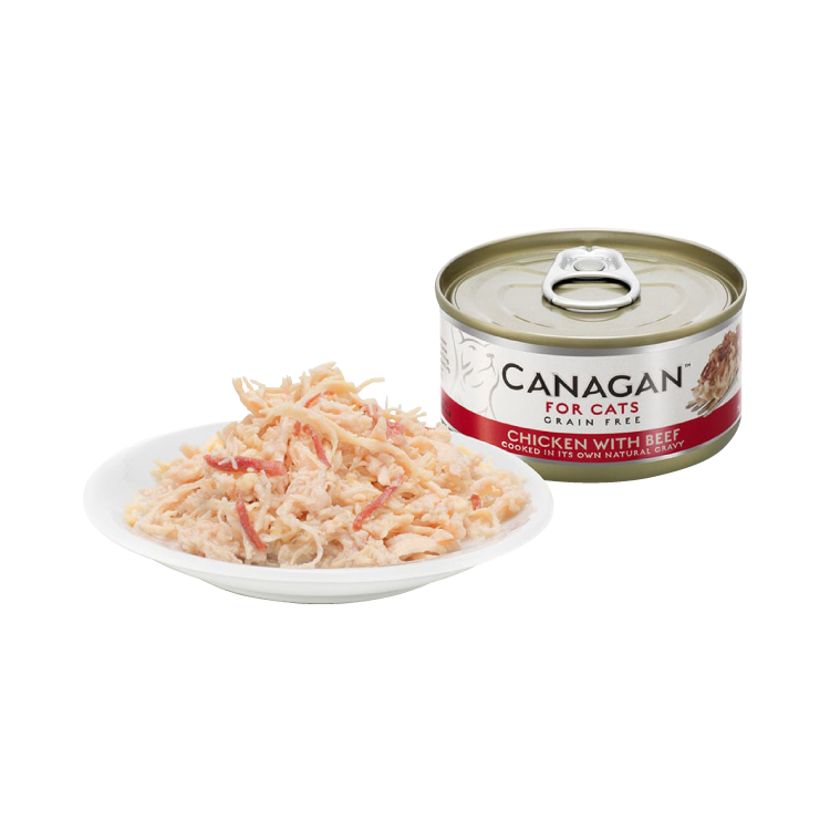 (6罐平均$14.5/罐) Canagan 原之選 無穀物雞肉伴牛肉貓罐頭 75g