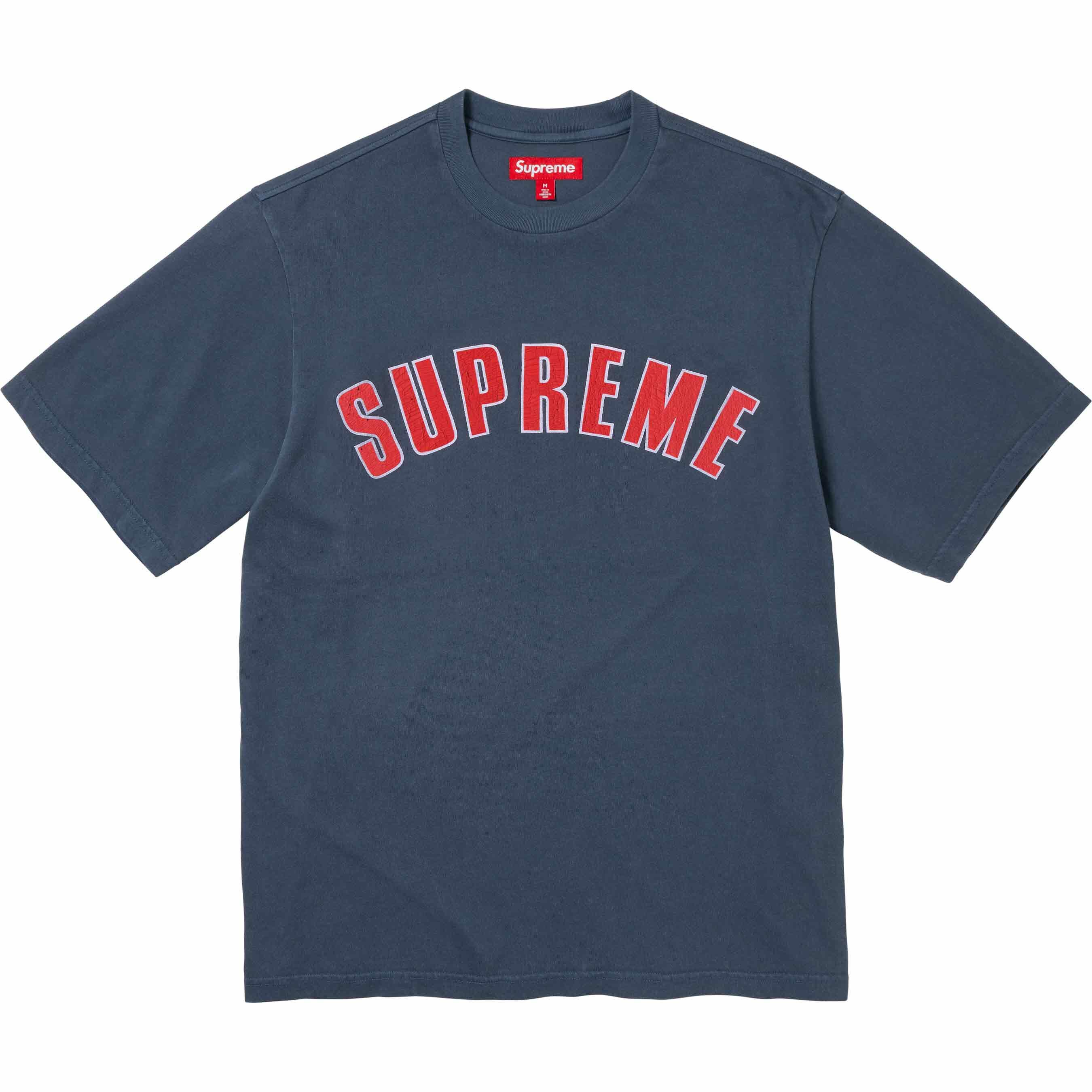 Supreme Cracked Logo Washer SS Top - BLACK