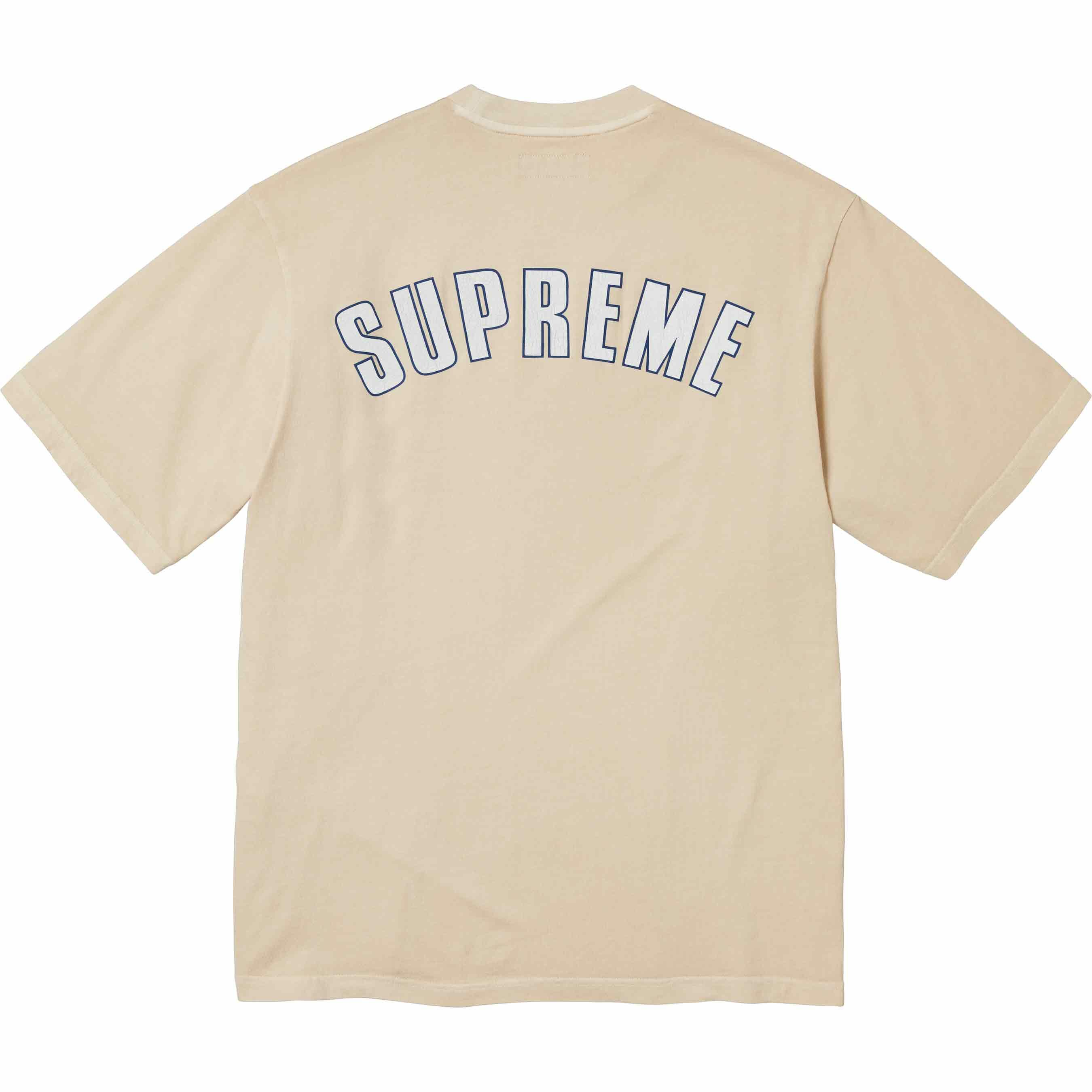 Supreme Cracked Logo Washer SS Top - NATURAL