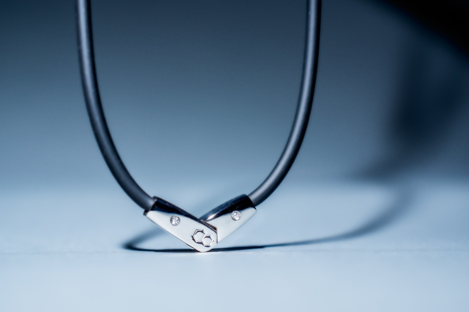 1119KM15 -KIDSME-石墨烯賦能項鏈 [女裝] (有兩粒莫桑鑽) (黑色) (銀色) (A15)