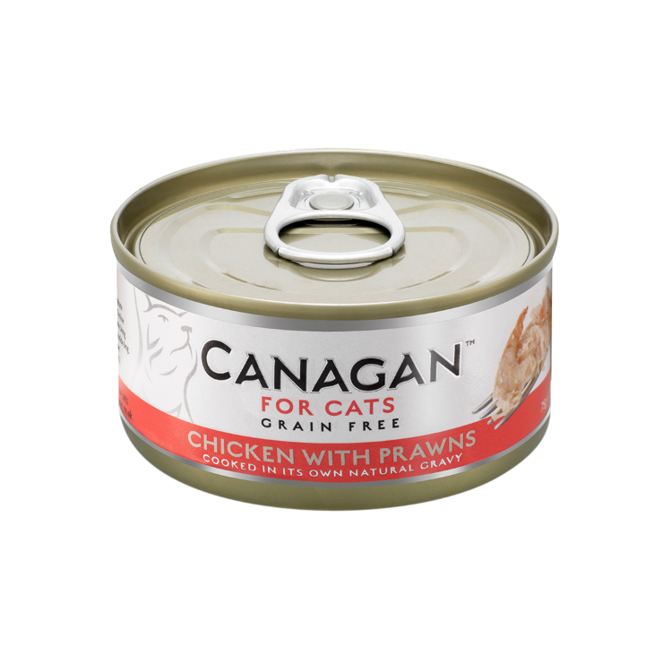 (6罐平均$14.5/罐) Canagan 原之選 無穀物雞肉伴蝦肉貓罐頭 75g