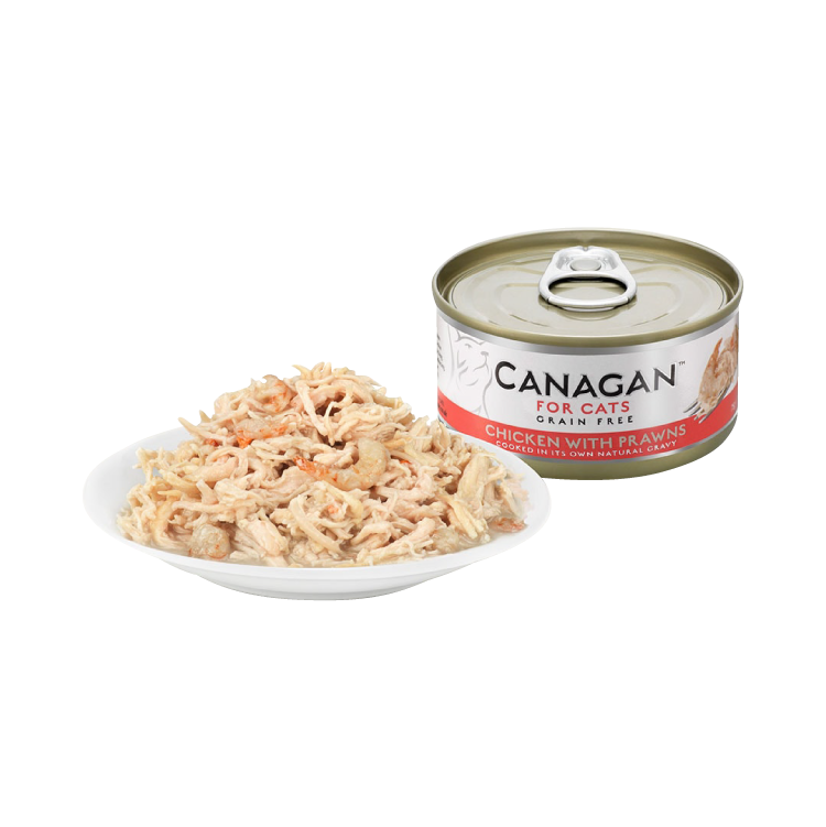(6罐平均$14.5/罐) Canagan 原之選 無穀物雞肉伴蝦肉貓罐頭 75g