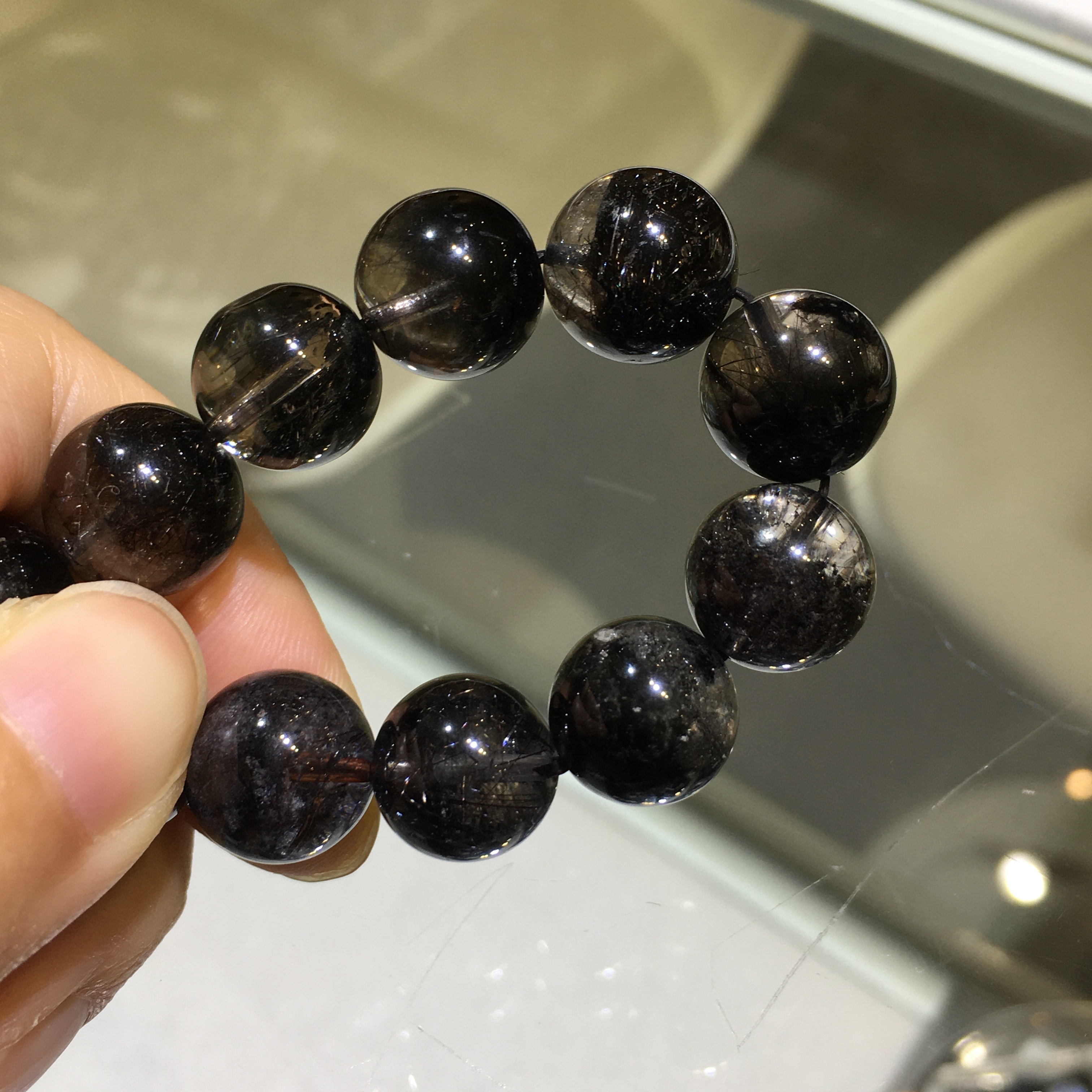 黑髮晶手串 28916 12mm