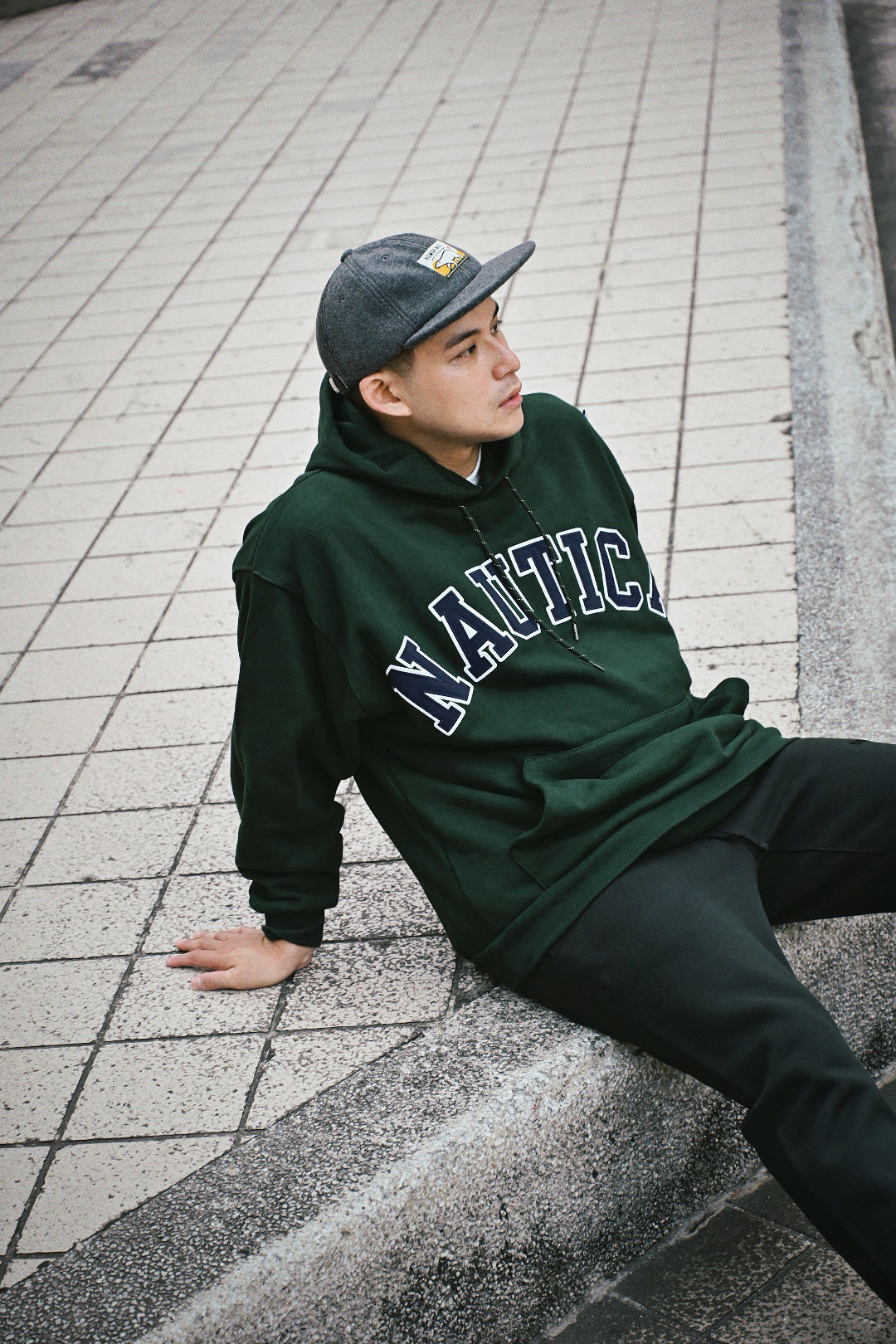 <快速出貨>NAUTICA 帽TEE 基本綠