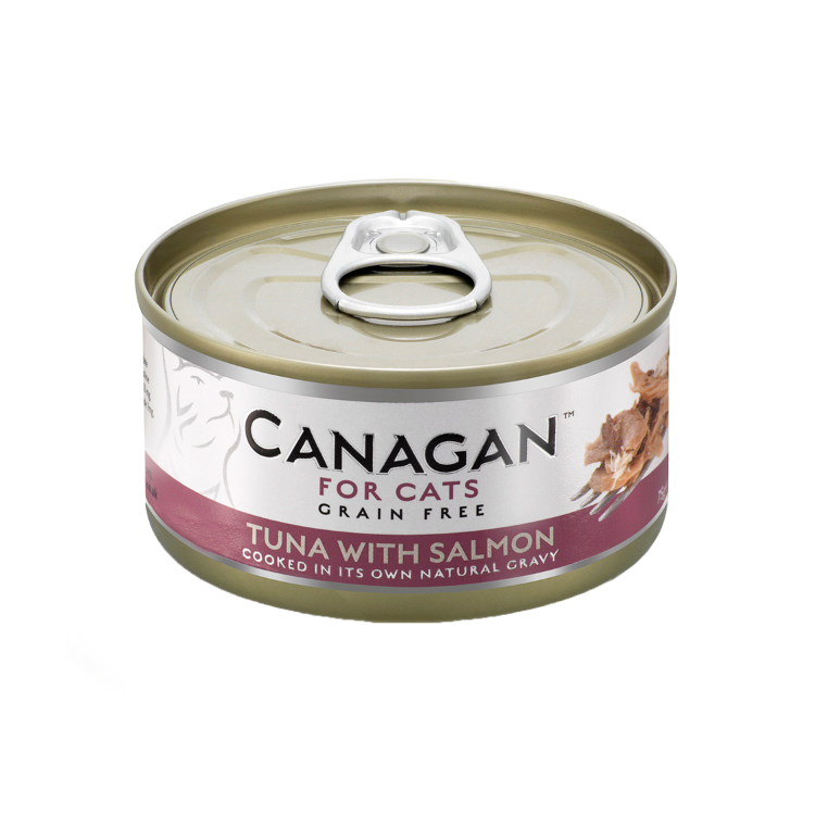(6罐平均$14.5/罐) Canagan 原之選 無穀物吞拿魚伴三文魚貓罐頭 75g