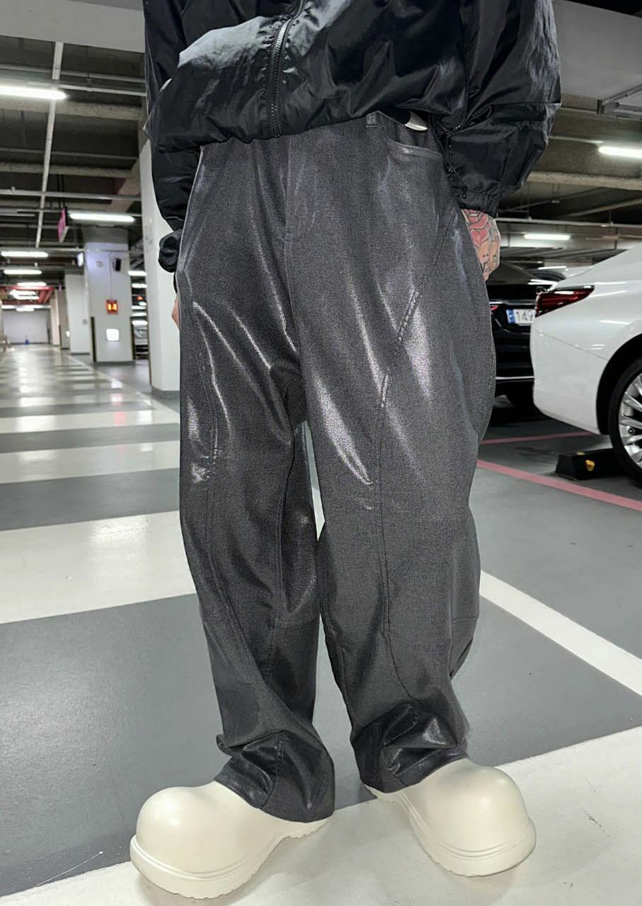 淨色亮面鬆身褲 Crunky_youth-029P