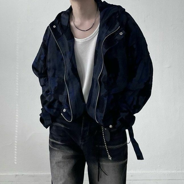 混色連帽拉鍊外套 Crunky_youth-030JK