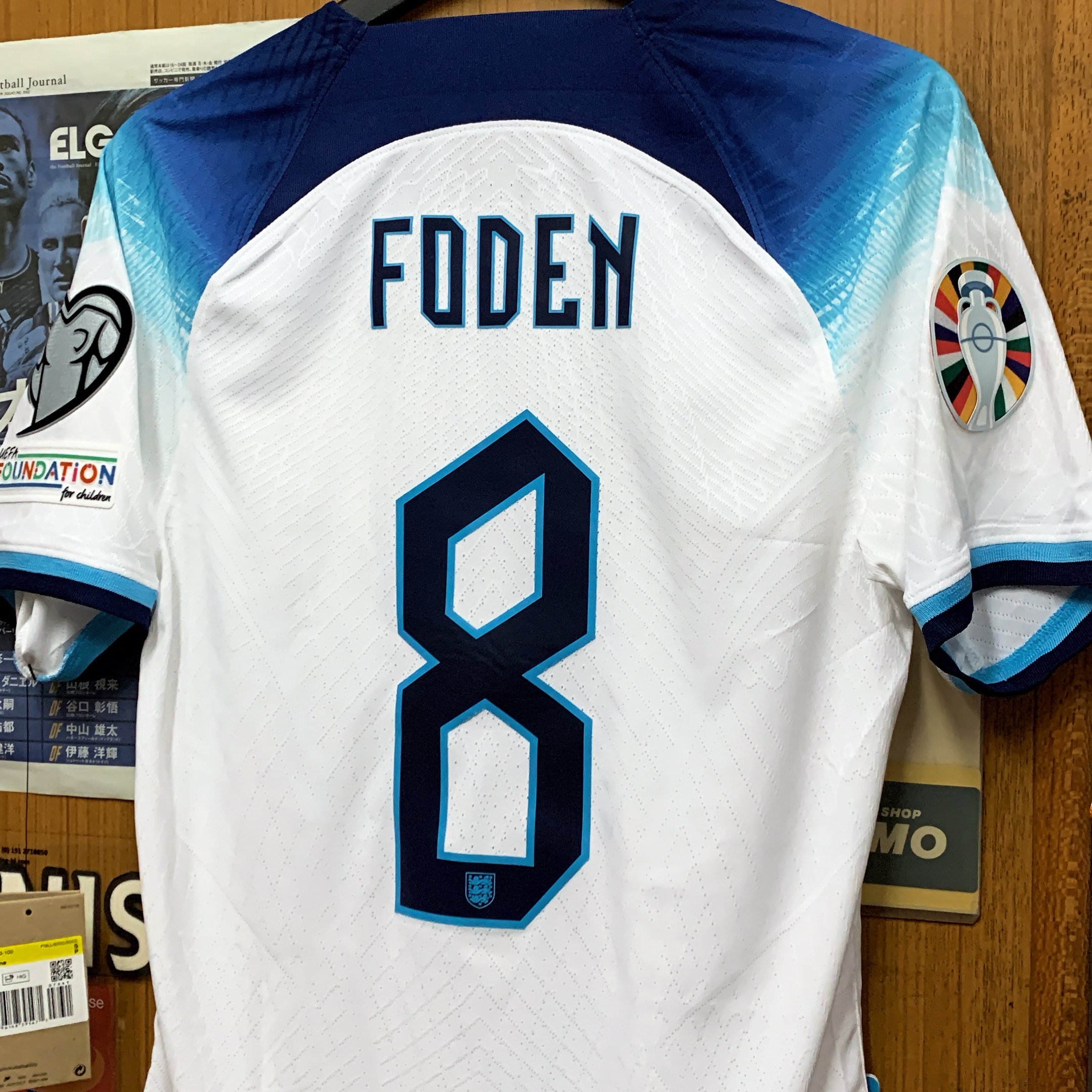 2022 England Match Home Shirt with #20 Foden