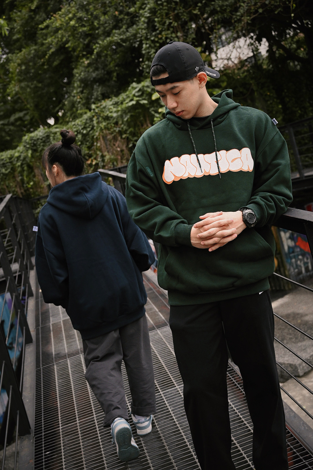 <快速出貨>NAUTICA 雙面穿帽TEE 深綠