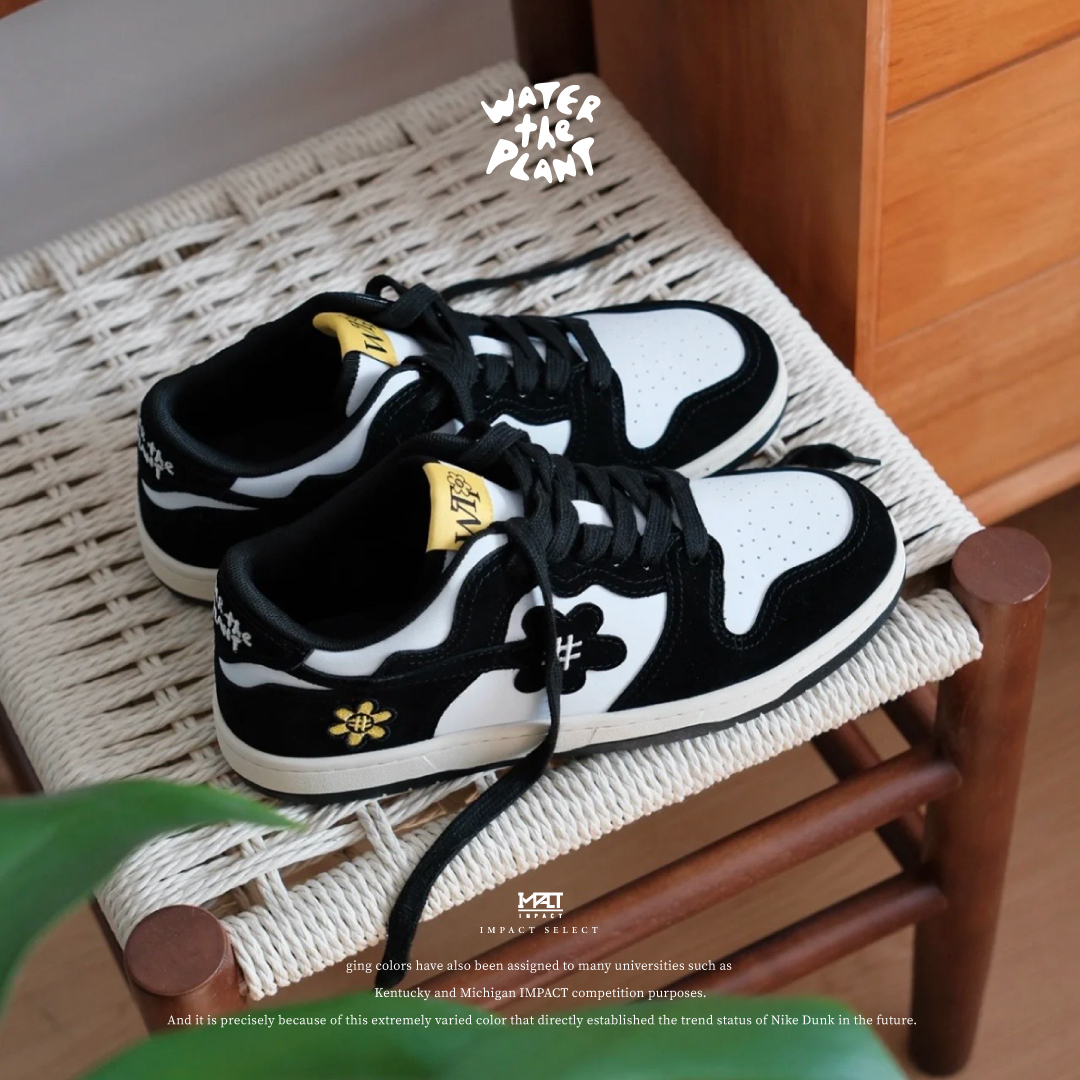 Water The Plant 日本潮流品牌 WTP 小花 熊貓 刺繡 奶油底 花花