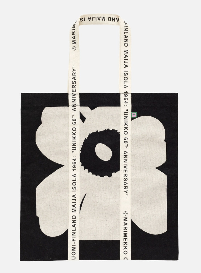 代購預訂 | Marimekko 60th Carrier Midi Unikko bag | black unikko