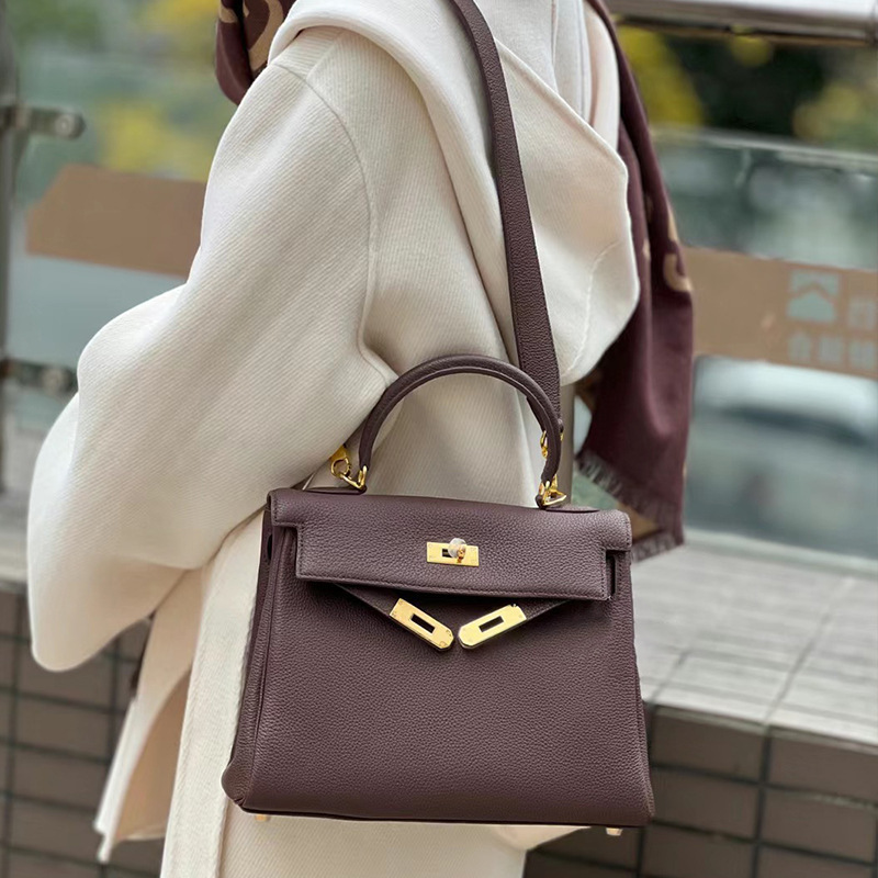 寬肩帶TOGO牛皮凱利包(多色)(25/28cm)