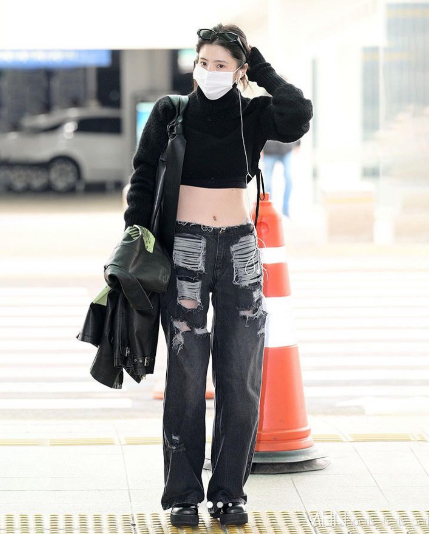 🇰🇷韓國 破壞 不收邊 低腰 牛仔長褲