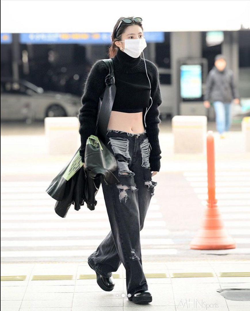 🇰🇷韓國 破壞 不收邊 低腰 牛仔長褲