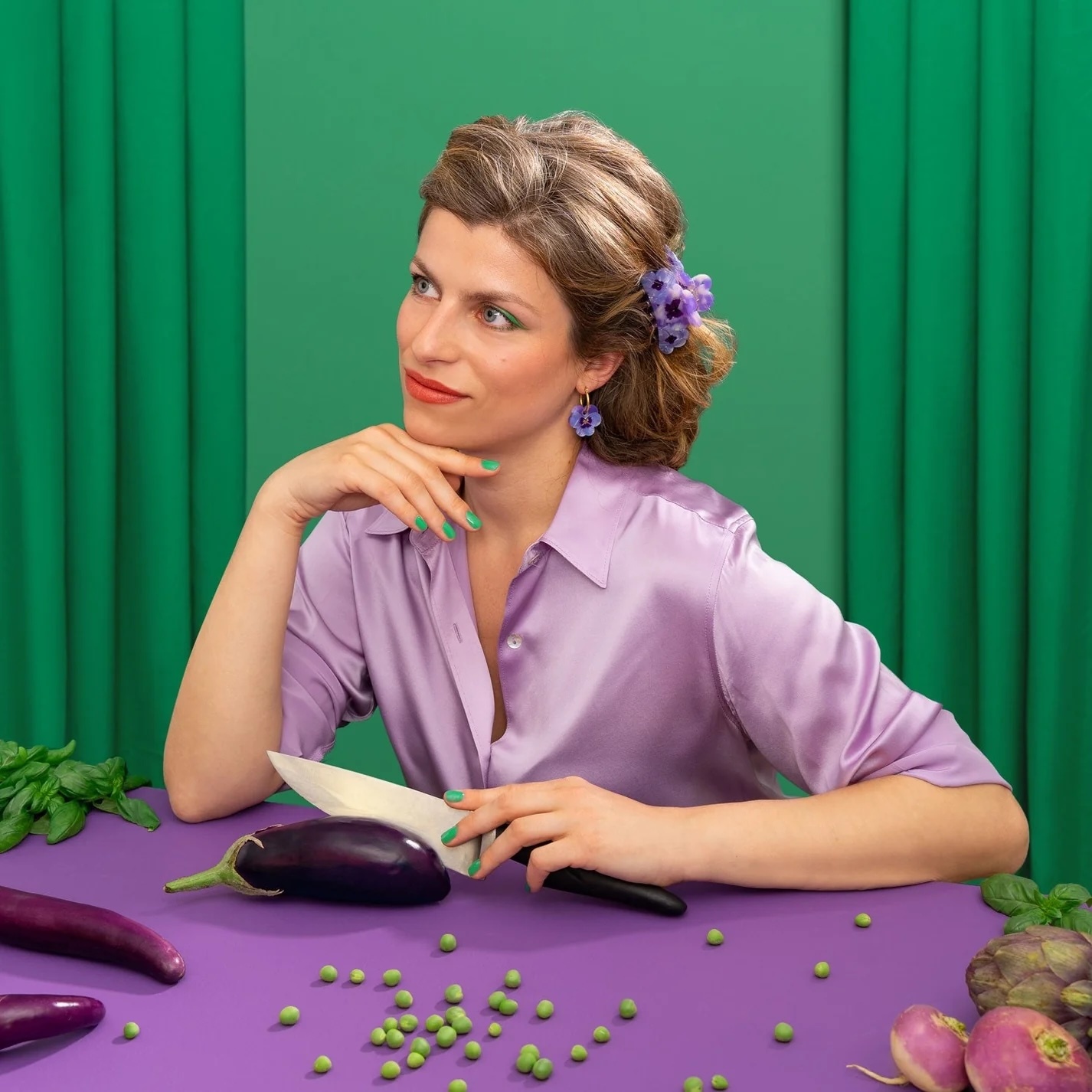 THREE PANSIES HAIR CLAW｜Coucou Suzette