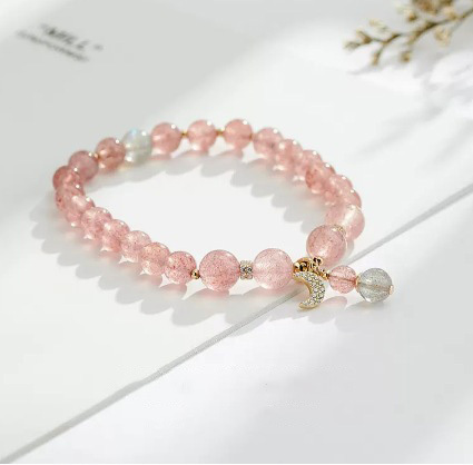 【月亮的餽贈】草莓晶手鍊 (雙圈/單圈)