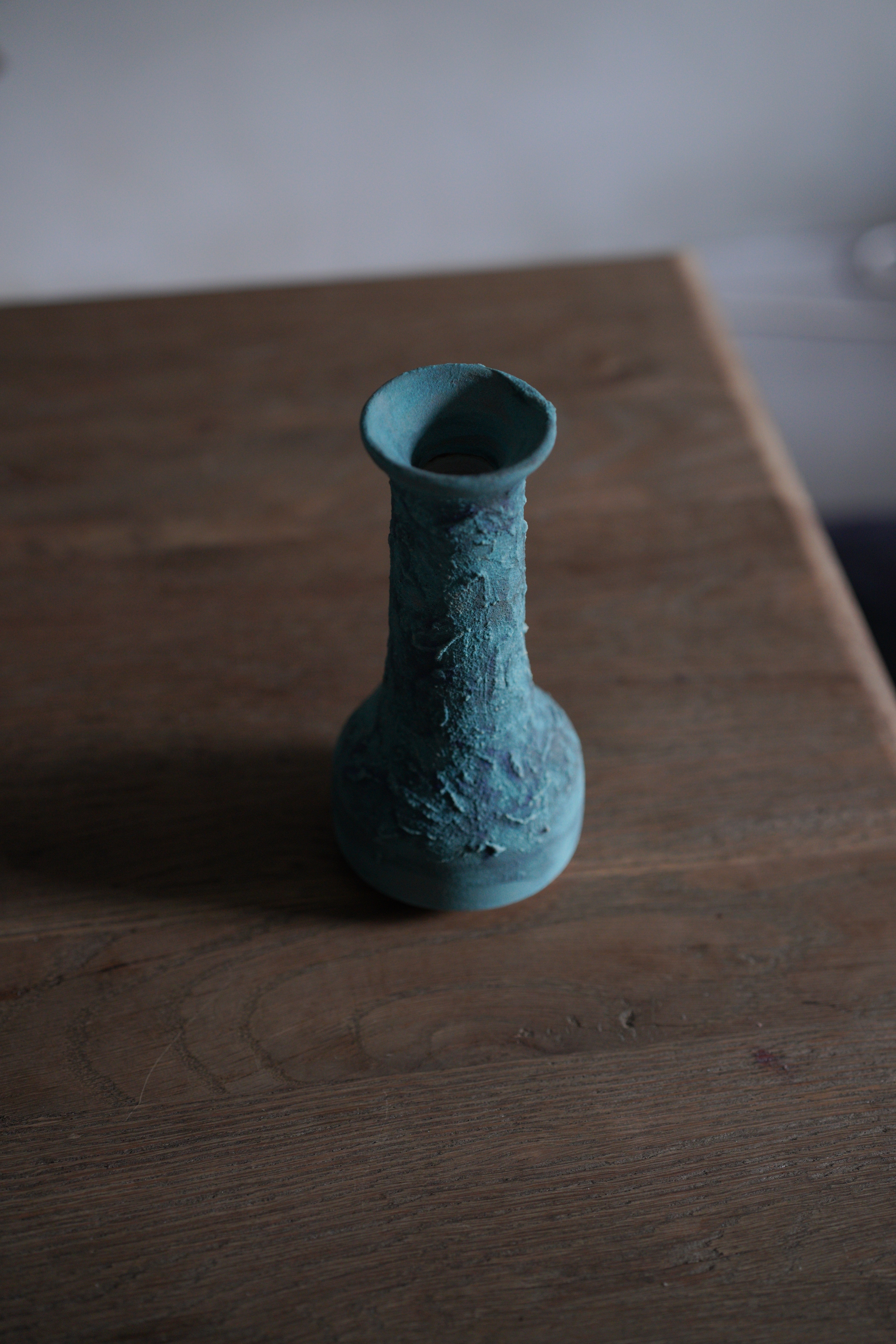 貓王不討喜｜藍綠花器｜浪花