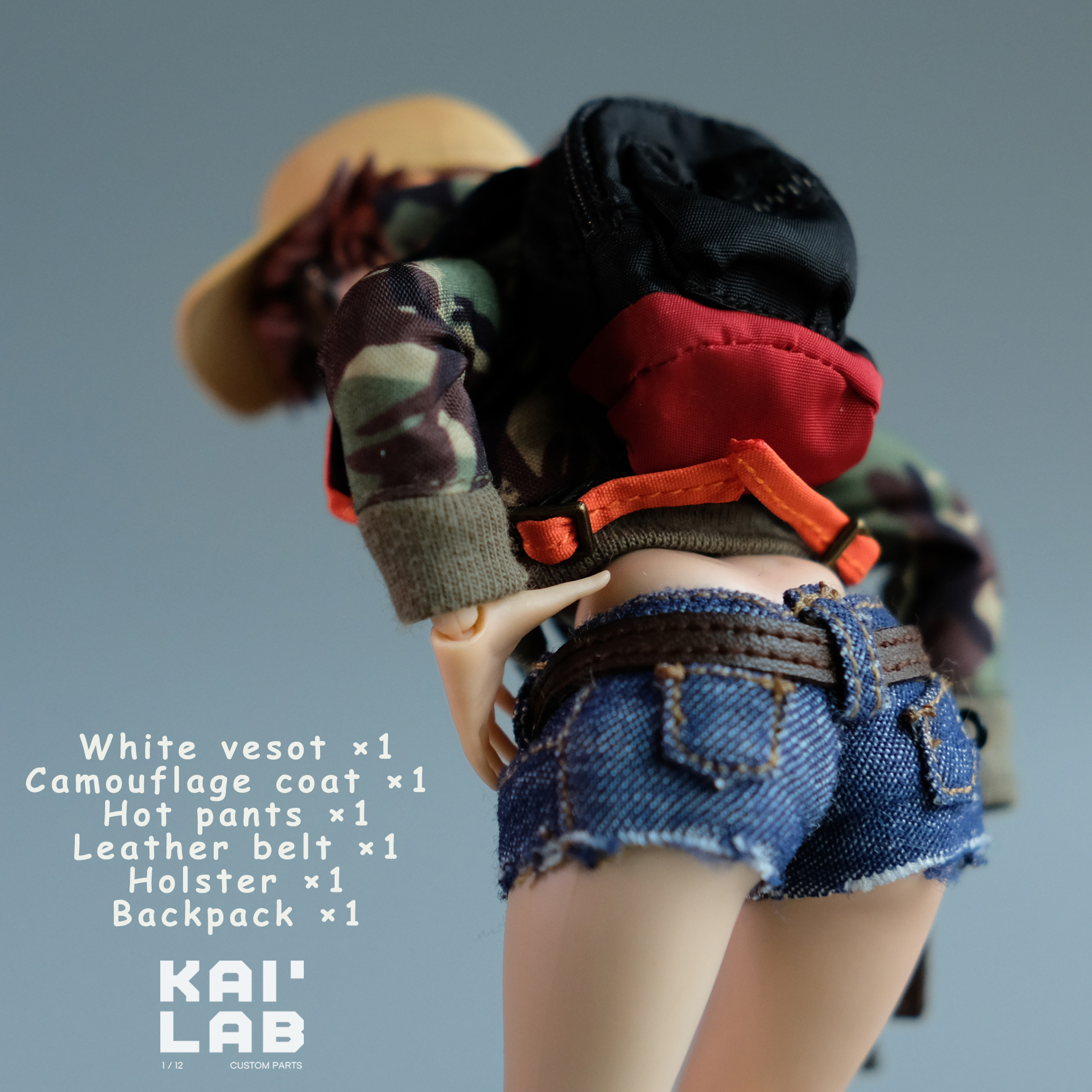 KAI LAB 1/12 Metal Slug Cloth Set Camouflage Ver. (For Tunshi Female Figure Body)