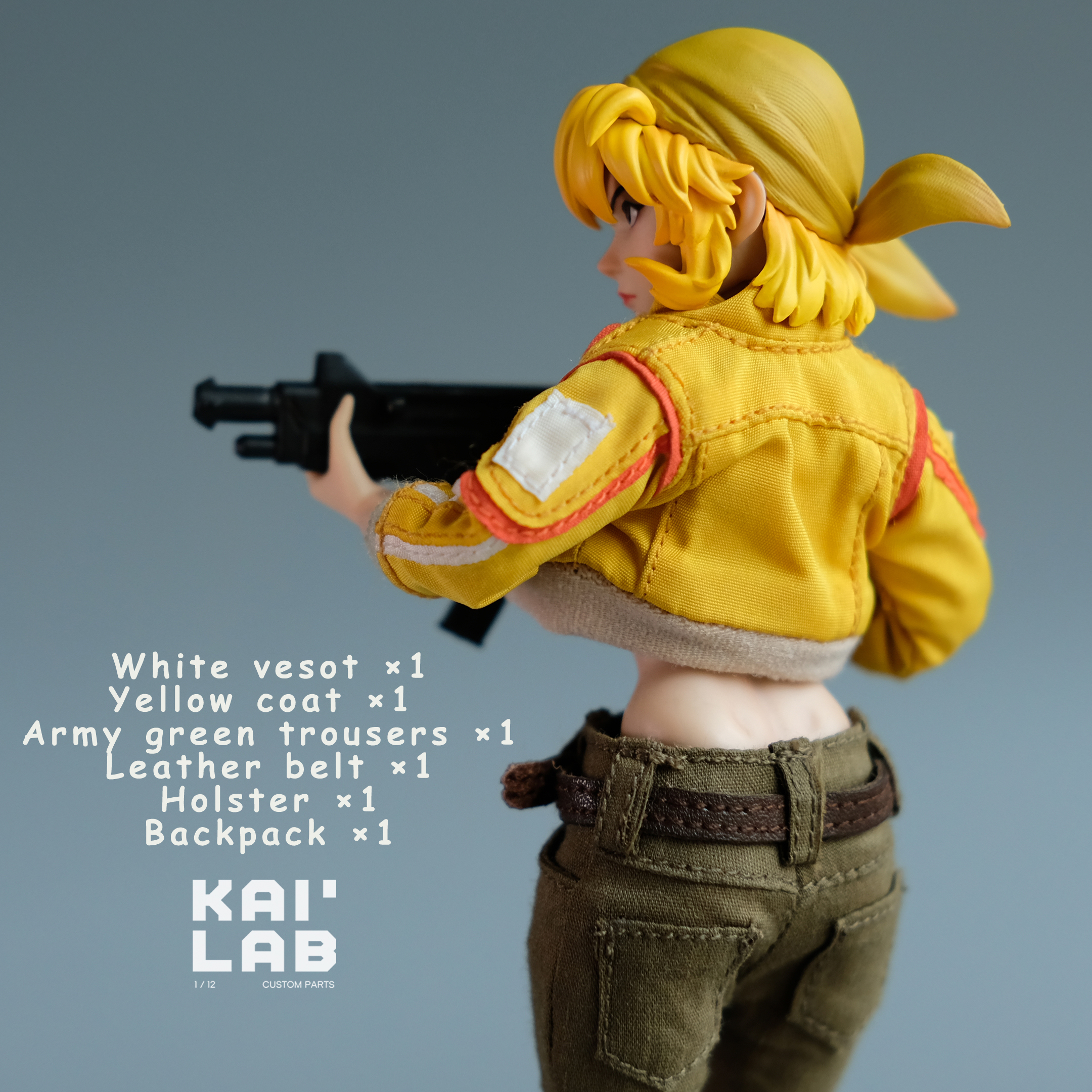 KAI LAB 1/12 Metal Slug Cloth Set Yellow Ver. (For Tunshi Female Figure Body)