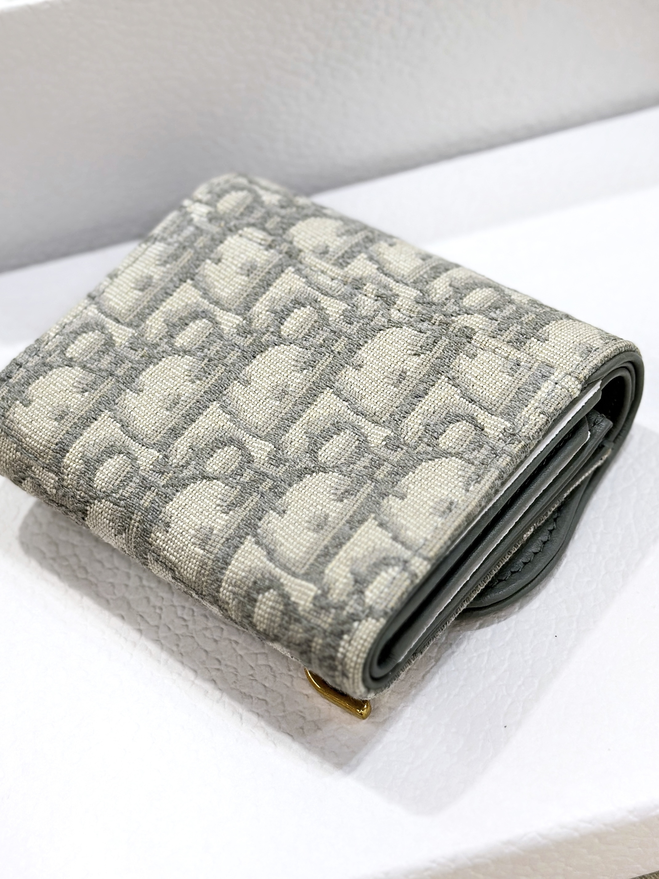 DIOR Saddle Lotus Wallet - grey oblique