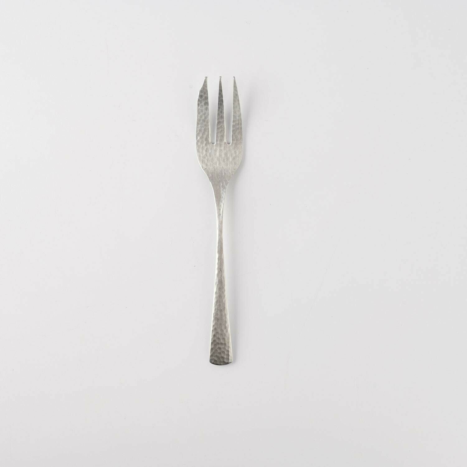 槌目手感不銹鋼 14cm 甜點叉 餐叉｜日本燕三條 Tsubame-Sanjo