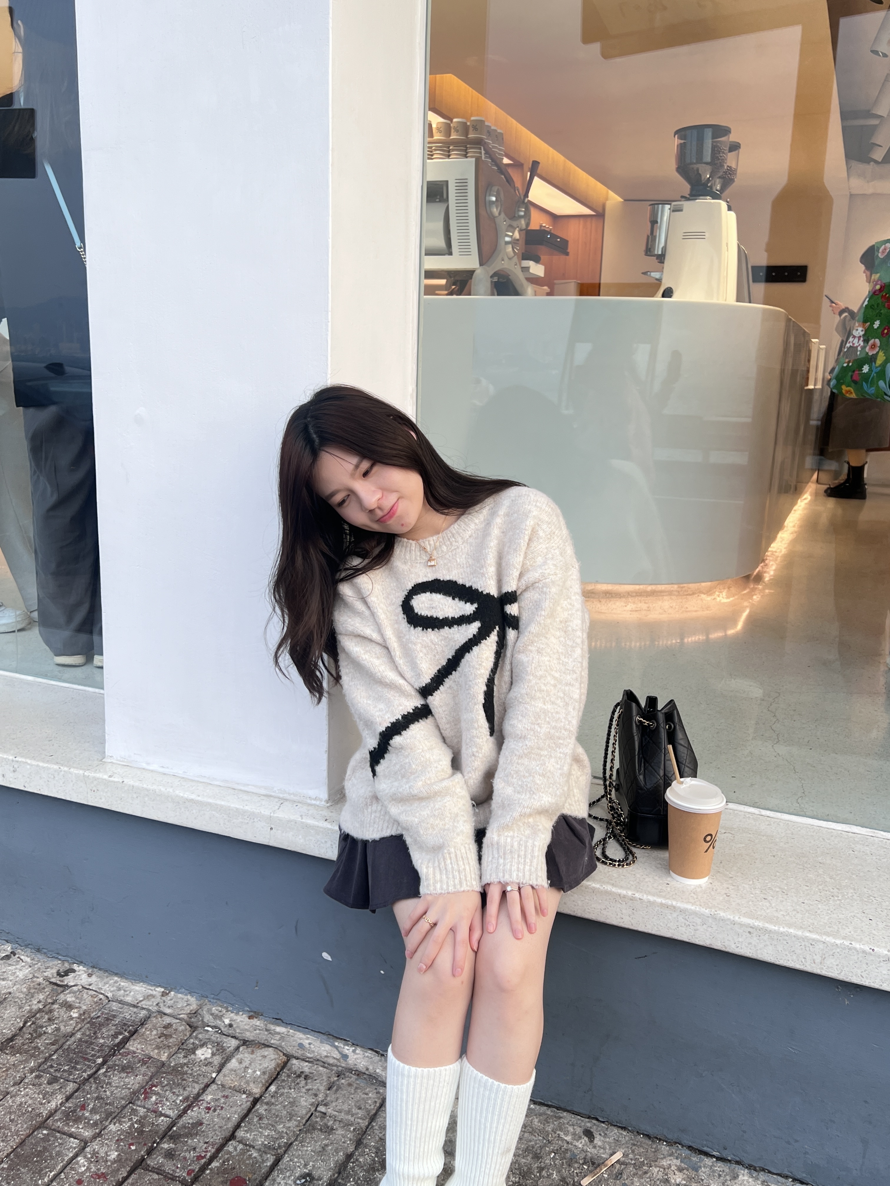 🎀 大蝴蝶混色針織上衣 (𝟰𝟱%𝗪𝗼𝗼𝗹) //兩色入