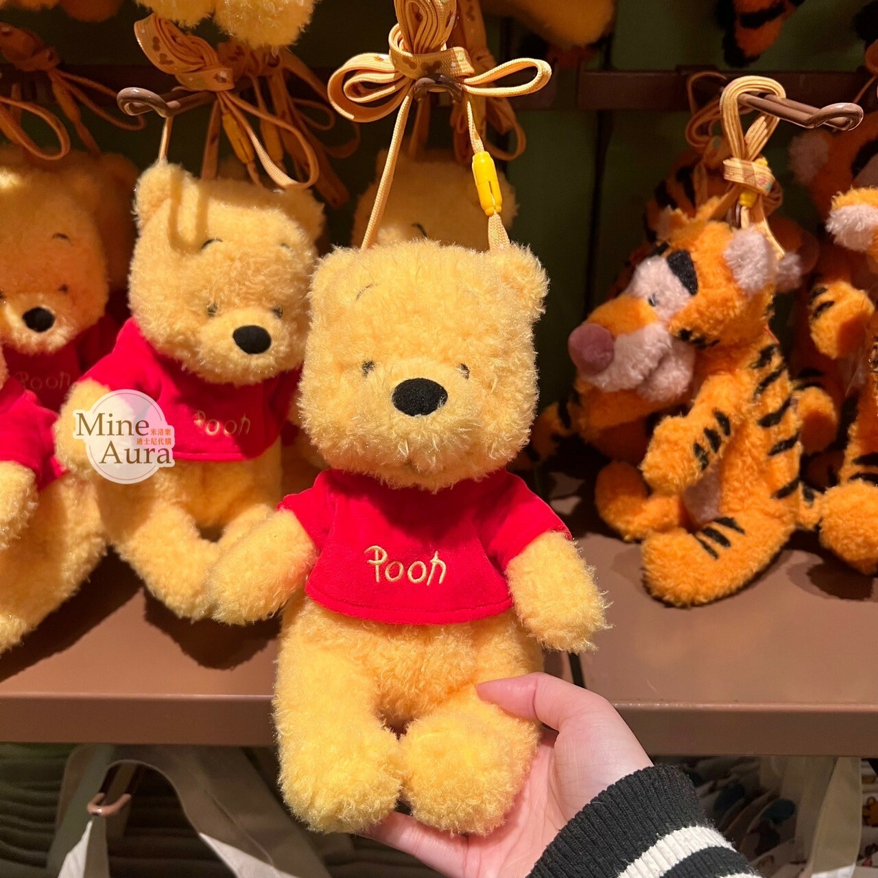 小熊維尼 Winnie the Pooh 絨毛 娃娃 造型 斜背 小包 -香港迪士尼樂園