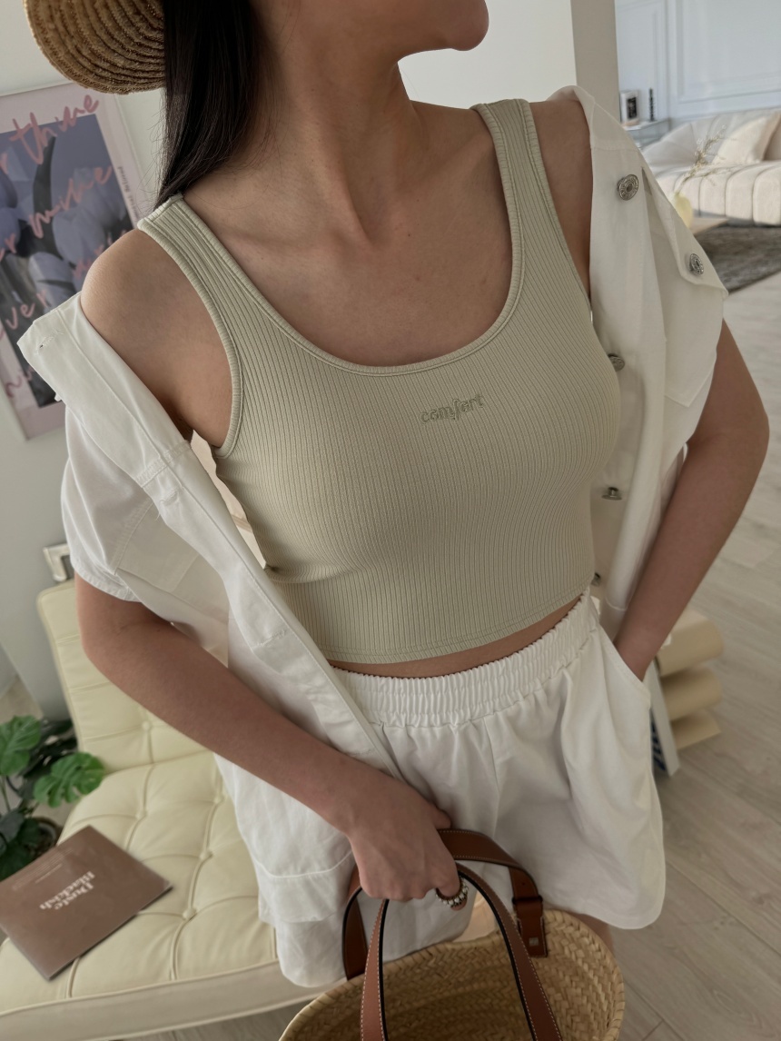 正韓-刺繡字母歐美背心*6色