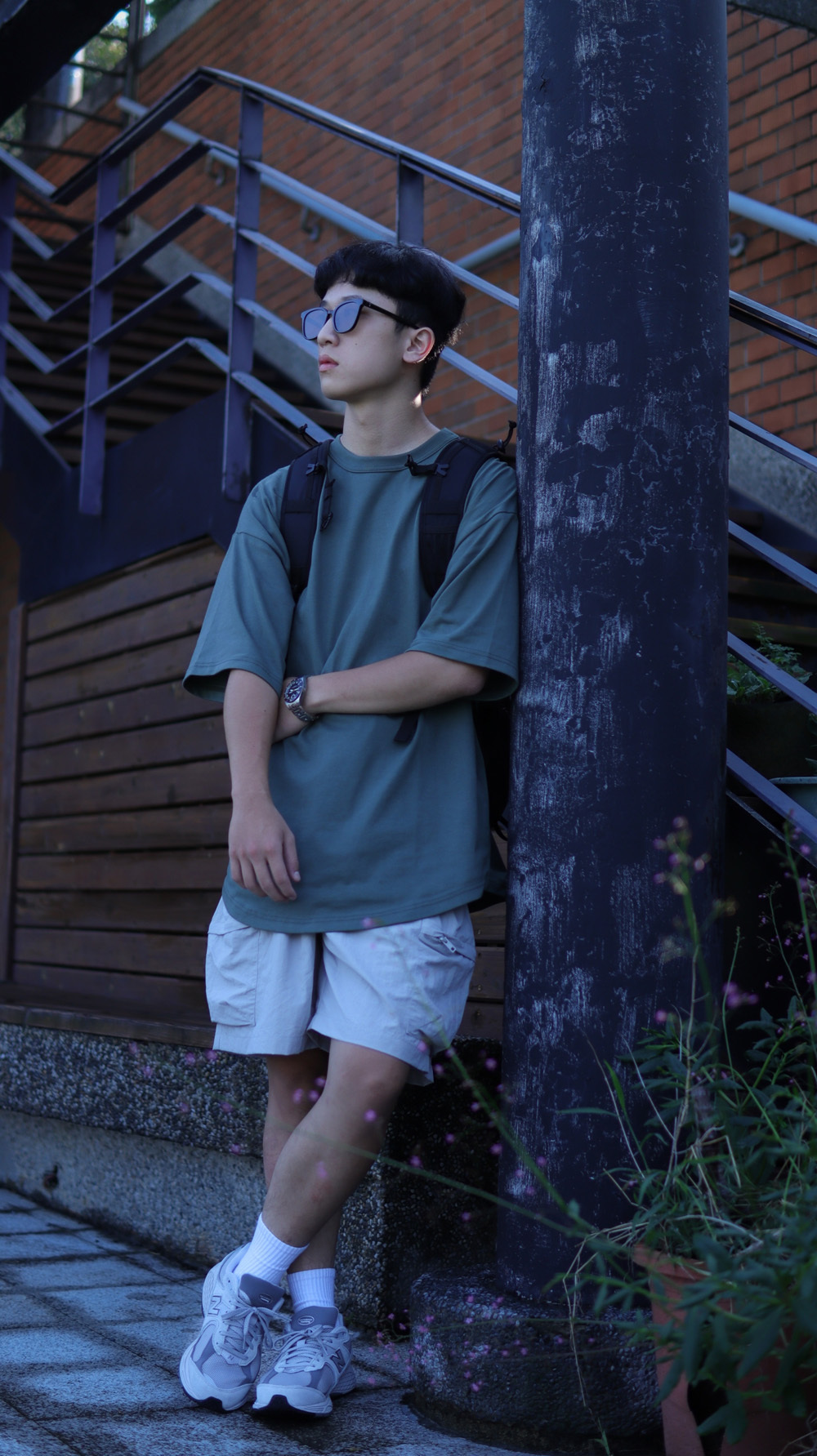 【22102】圓弧下擺設計400G素面短T