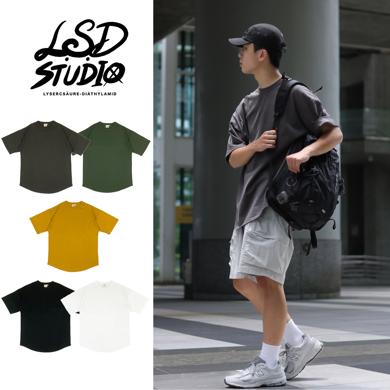 【22102】圓弧下擺設計400G素面短T