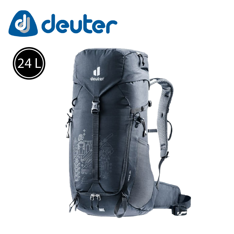 Deuter 德國 TRAIL 輕量拔熱透氣背包 125周年紀念款 24L 黑 登山/健行/旅行 72A3441523