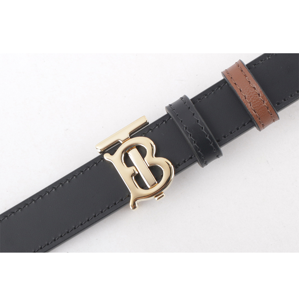 【BURBERRY】TB Logo 小牛皮寬2cm皮帶(黑色) M/L 8071831