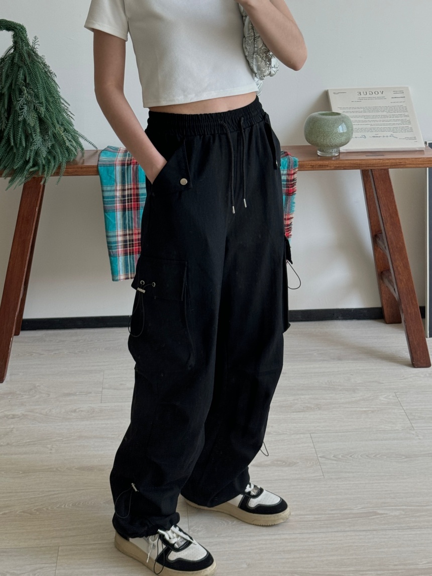 抽繩水洗工裝褲*3色