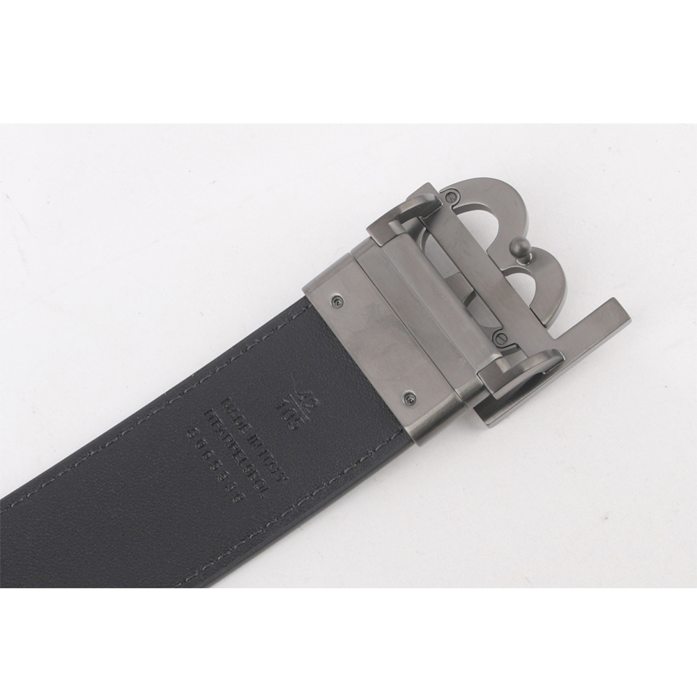 【BURBERRY】TB Logo 帆布及牛皮寬3.5cm雙面可用皮帶(炭灰/石墨黑) 85/90/95/100/105cm 8065339 A1208