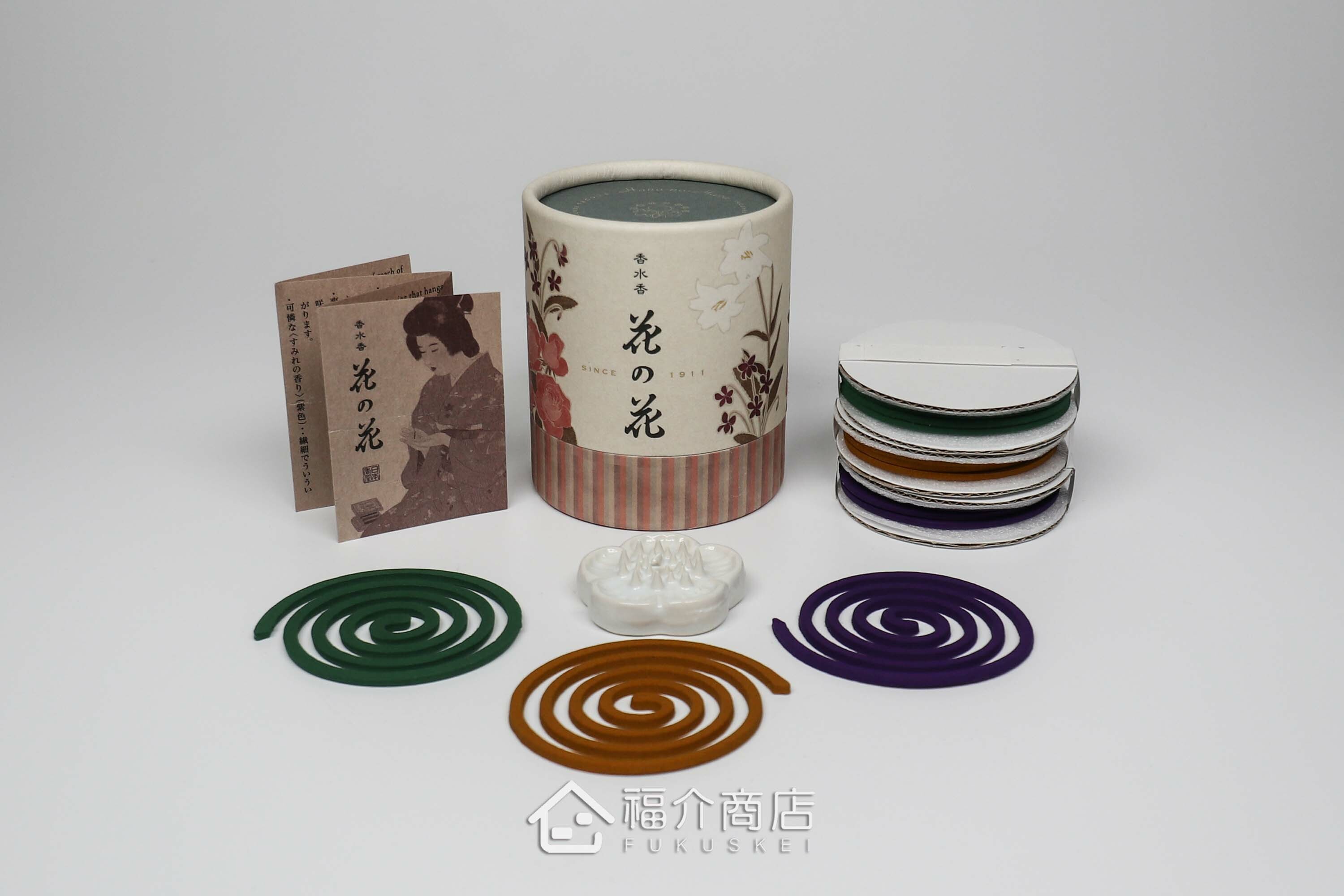 有玫瑰與百合花與紫羅蘭三種花香的盤香組合