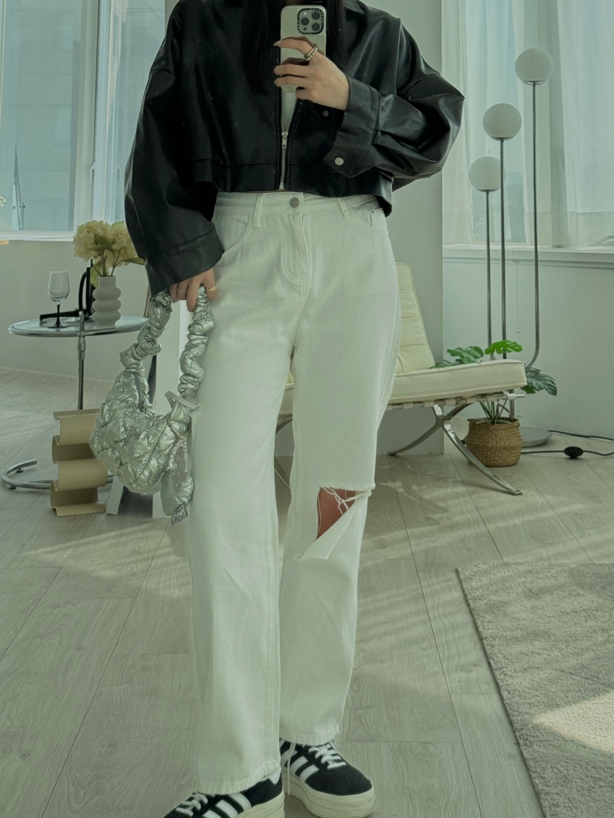 割破直筒牛仔褲*2色