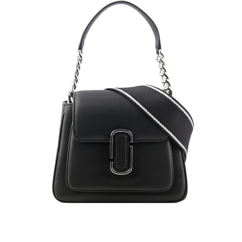 【MARC JACOBS】The J Marc 平滑皮革梯形手提/斜背二用包(黑色) H708L01RE22 053