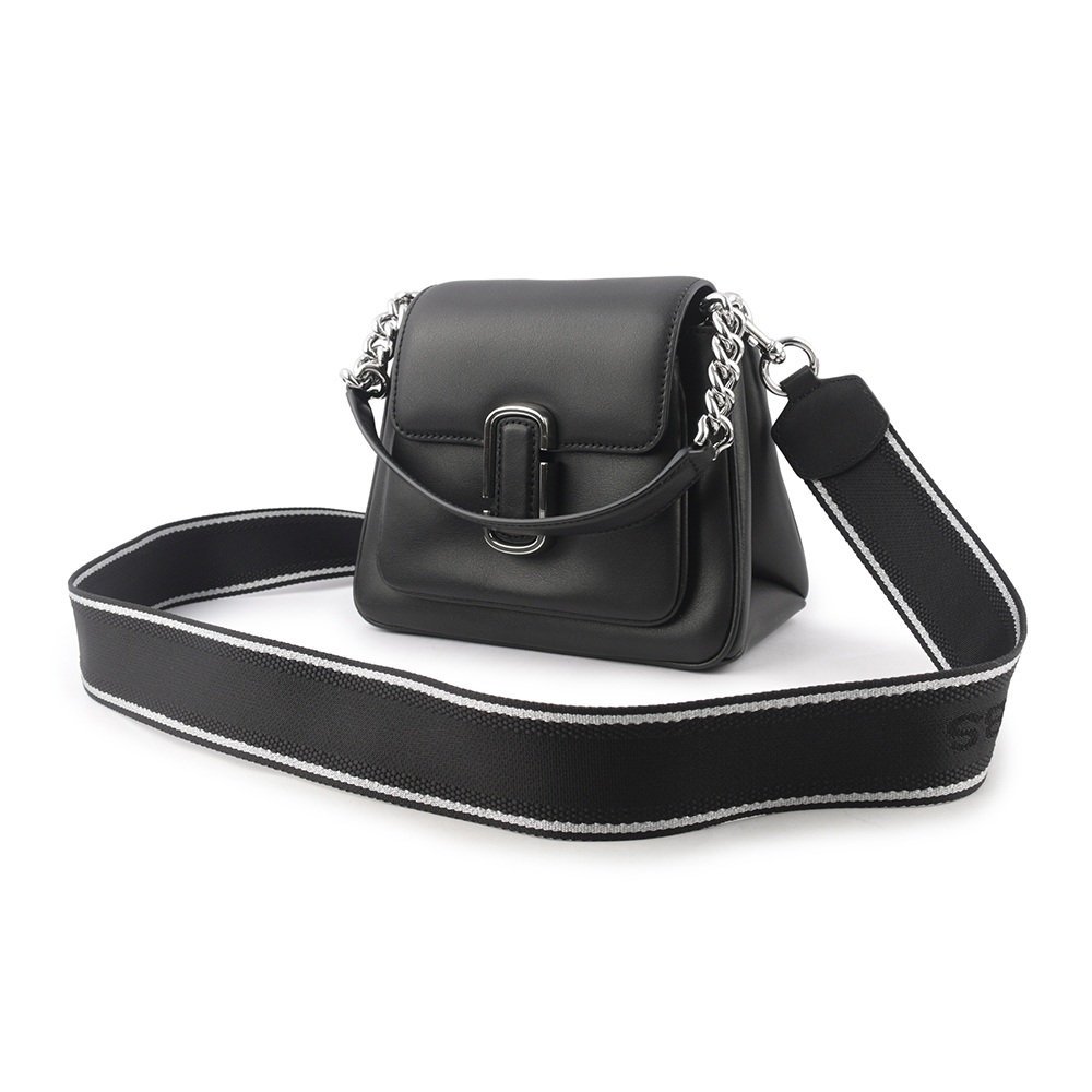 【MARC JACOBS】The J Marc 平滑皮革梯形手提/斜背二用包(黑色) H708L01RE22 053