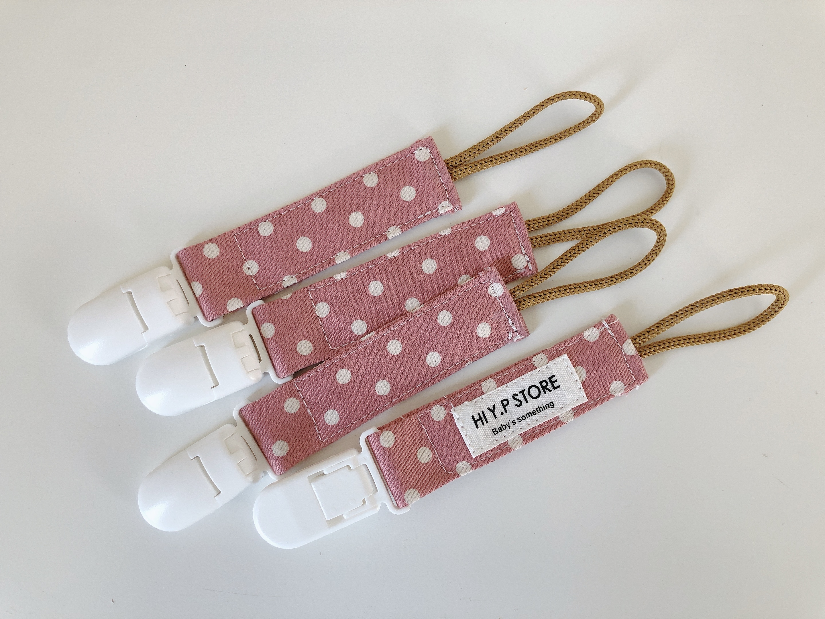 Hi Y.P store-短版鱷魚夾-粉嫩波點