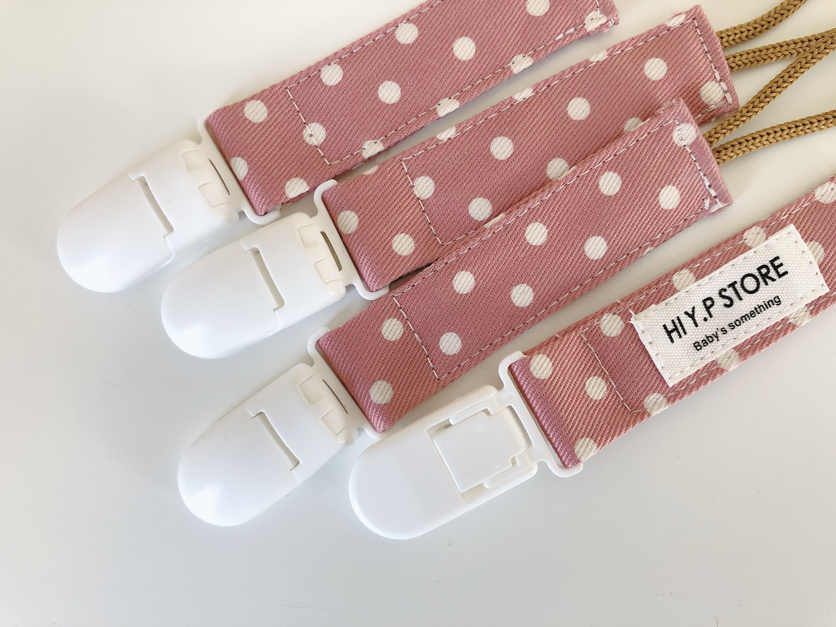 Hi Y.P store-短版鱷魚夾-粉嫩波點