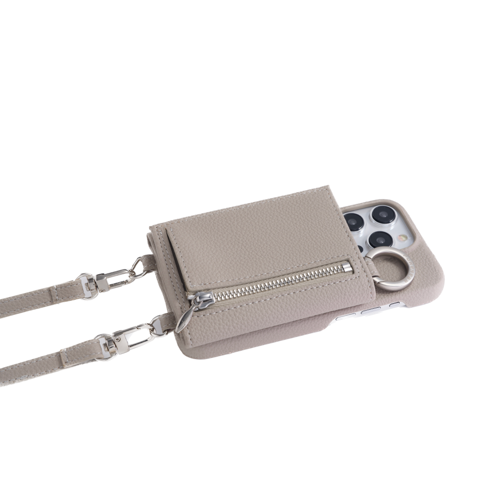 iPhone 錢包掛繩造型手機殼 / 可可奶