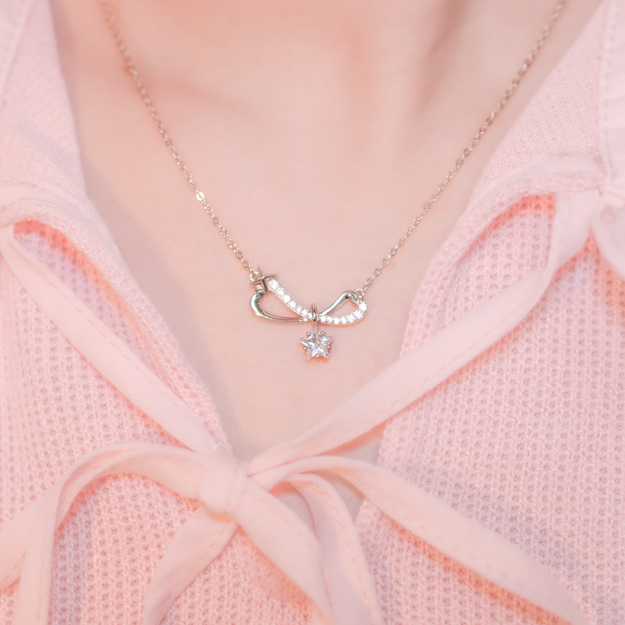 | 925 Silver・White Gold・Rose Gold | Dancing Stars Necklace（Silver / Rose Gold） | NE1072 |