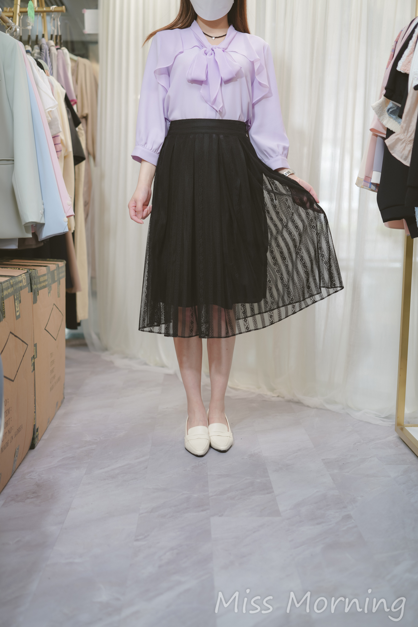 斗篷款雪紡上衣(13742)