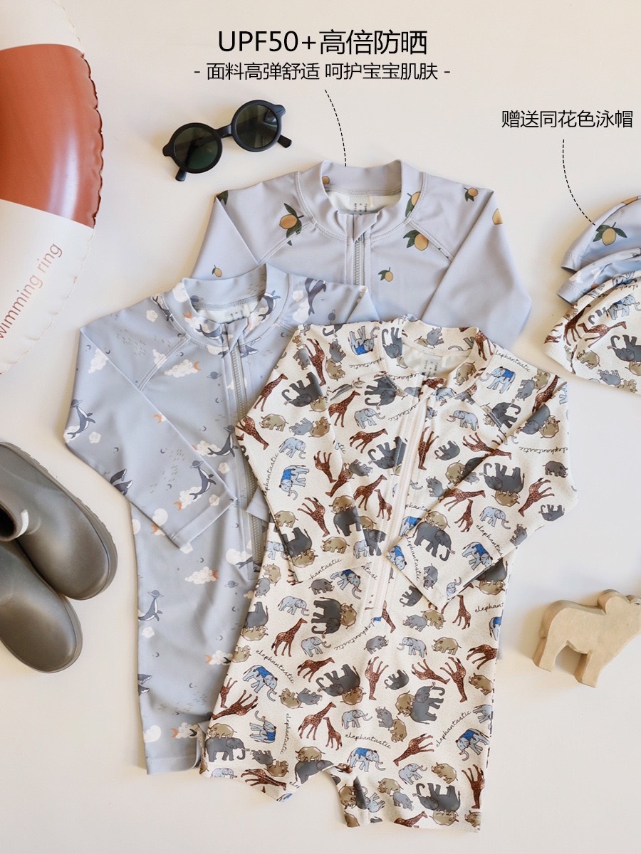 動物/水果長袖連身泳衣