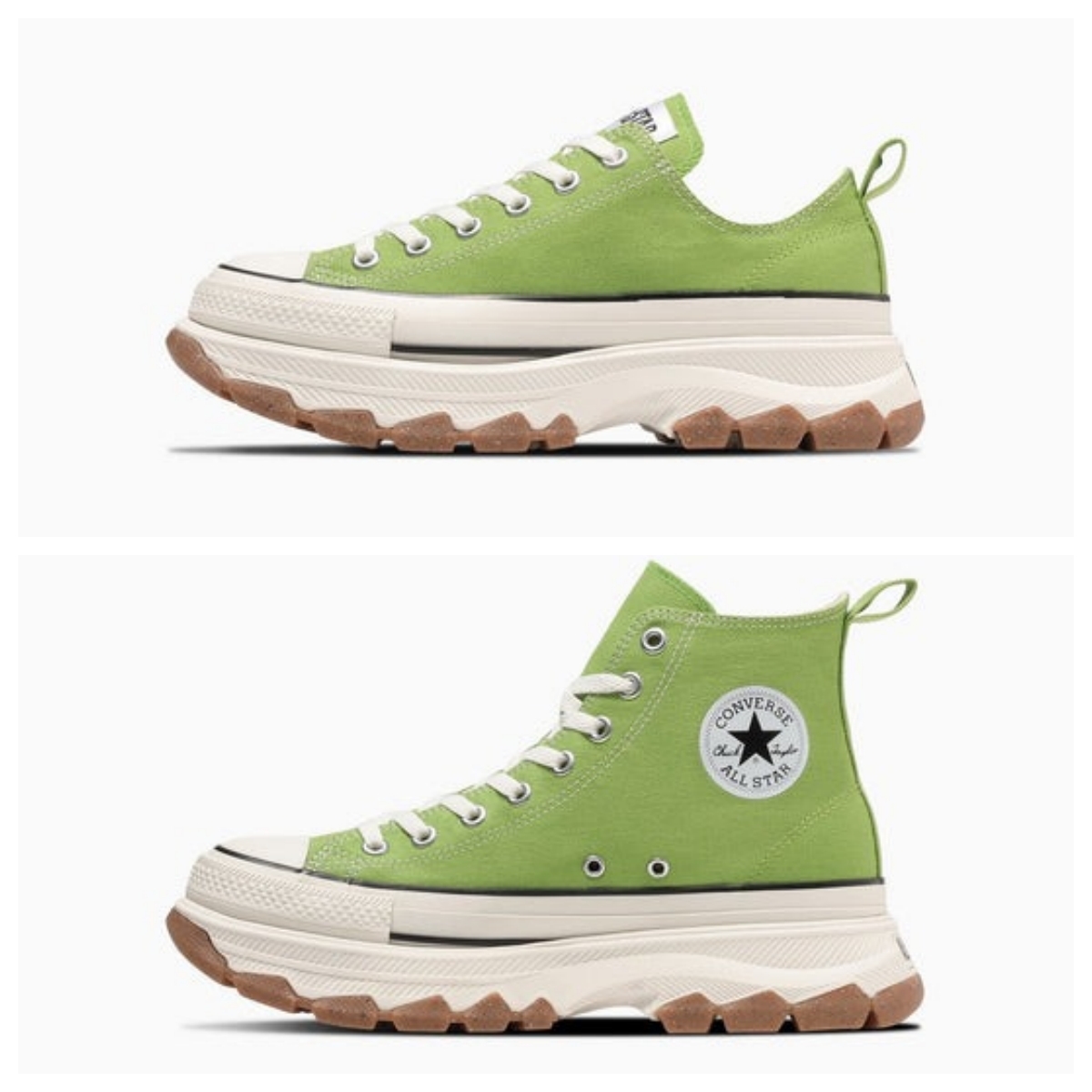 限時特價預購┃CONVERSE ALL STAR Ⓡ TREKWAVE OX HI 帆布 厚底 蘋果綠 低筒 高筒