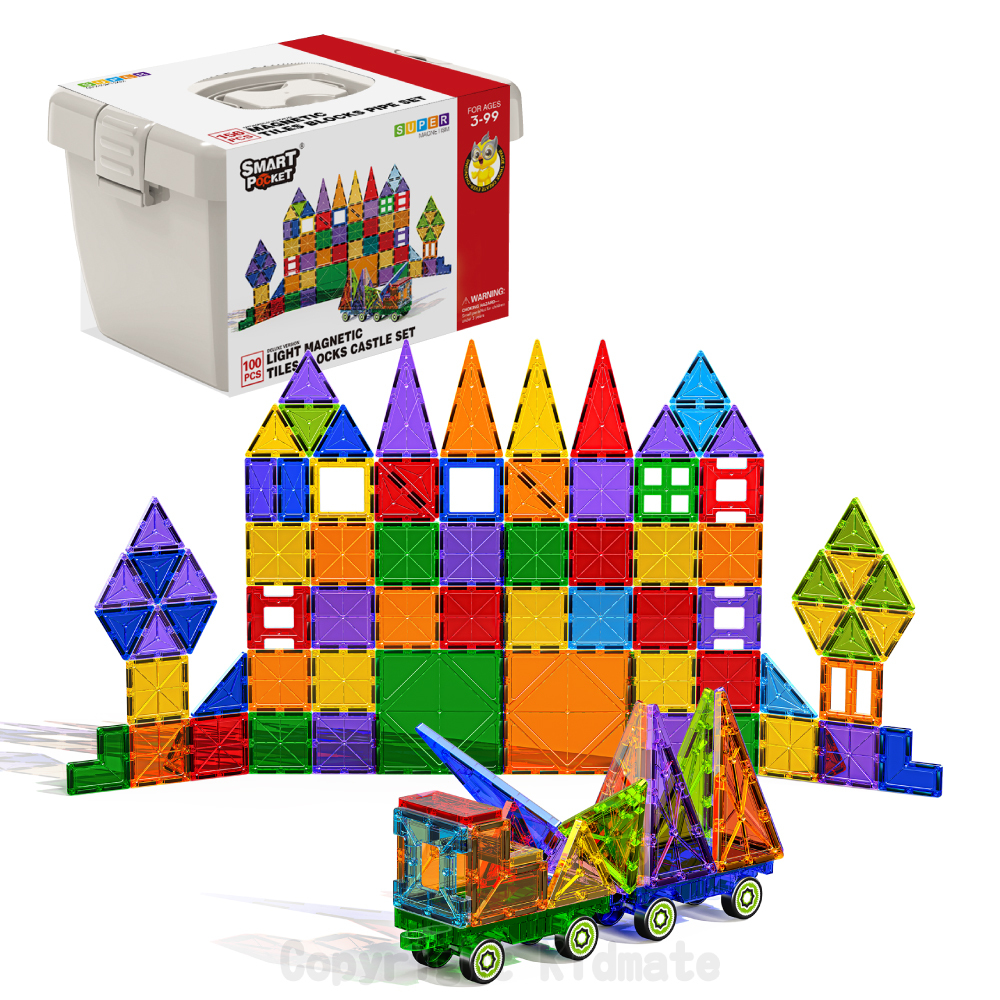 《 KIDMATE 》 磁力片城堡組100pcs(豪華版)