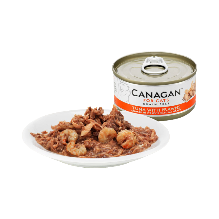 Canagan 原之選 無穀物吞拿魚伴大蝦貓罐頭 75g (任選6罐$87)