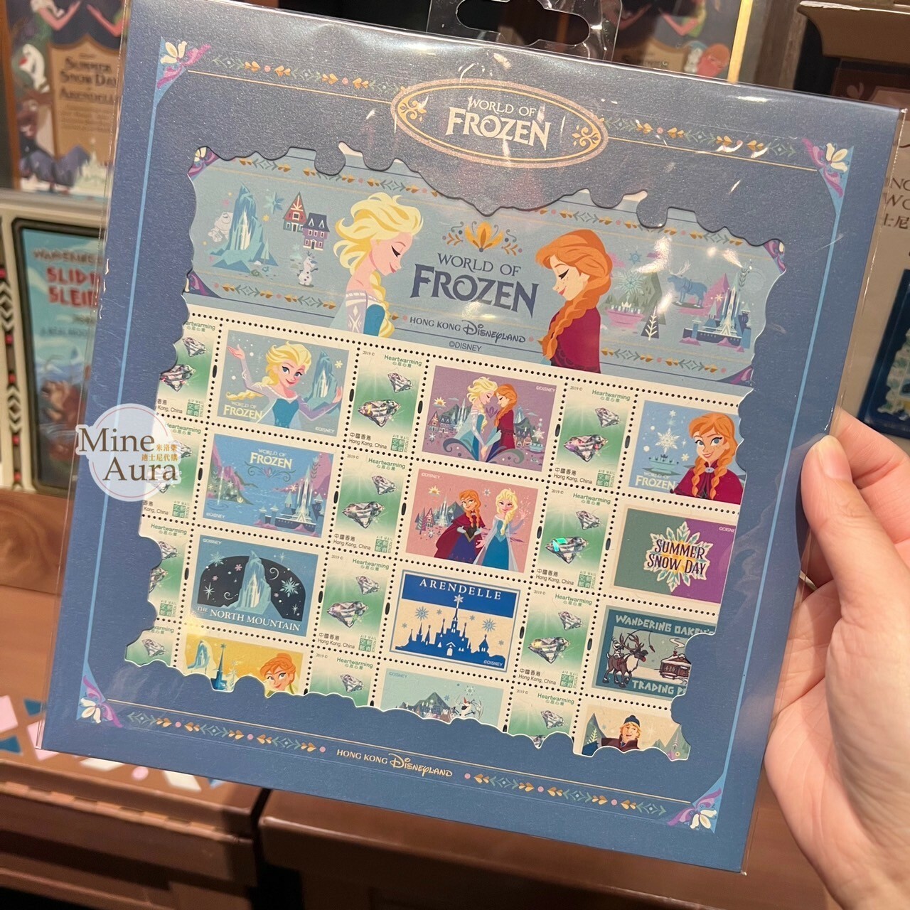 World of Frozen 限定 艾莎 Elsa 安娜Anna 艾倫戴爾王國 圖案 郵票組 冰雪奇緣 Frozen -香港迪士尼樂園