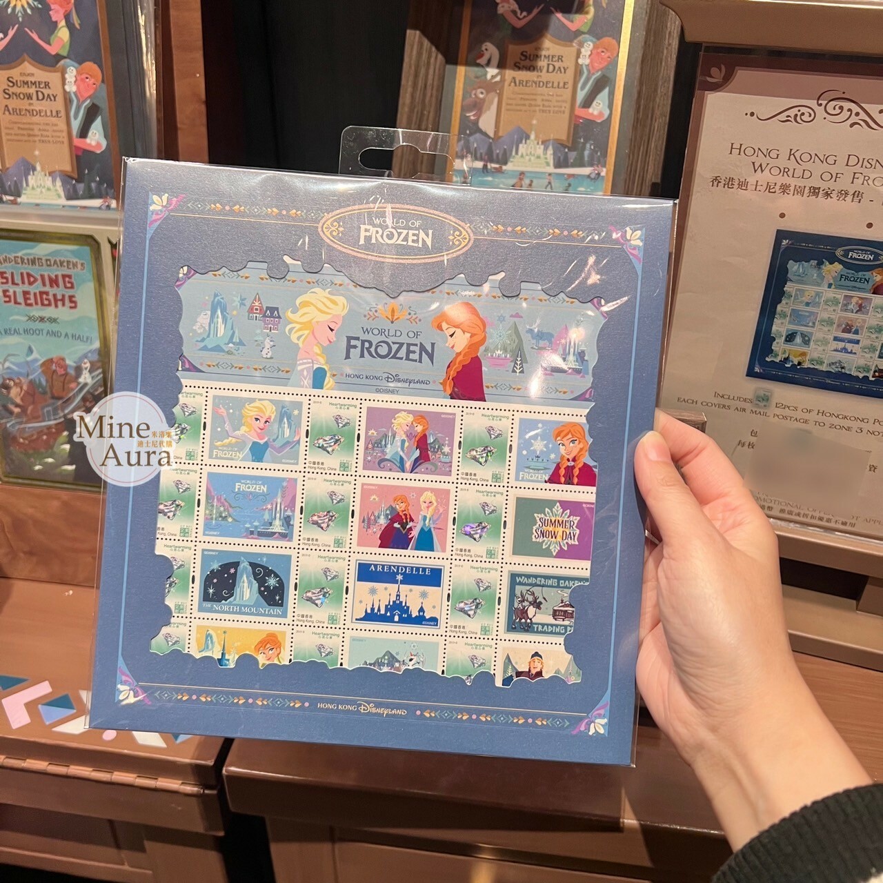World of Frozen 限定 艾莎 Elsa 安娜Anna 艾倫戴爾王國 圖案 郵票組 冰雪奇緣 Frozen -香港迪士尼樂園